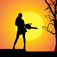 Vector silhouette of a woman N2087
