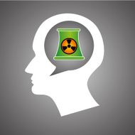Thinking head nuclear green power plant