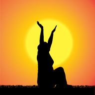 Vector silhouette of woman N525