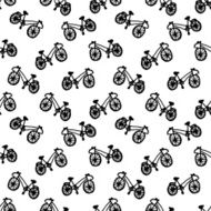 Hipster ink seamless pattern with bicycles Vintage and retro style