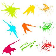 Collection of hand drawn isolated vector blobs splashes N3
