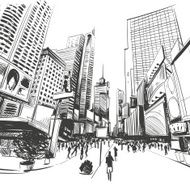 City hand drawn vector illustration N12