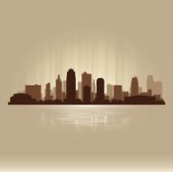 Kansas city Missouri brown skyline silhouette