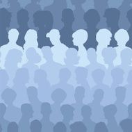 Seamless pattern of people silhouettes N9
