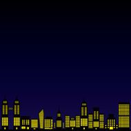 city on mid night blue background vector