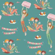Pajama party Seamless background pattern N2