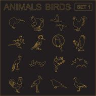 Birds icon set Vector flat style N2
