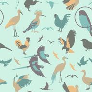 Birds seamless pattern Vector flat style N2