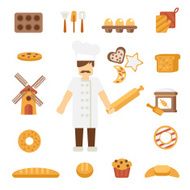 Baker icons flat