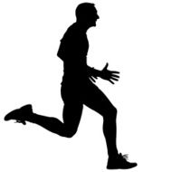 Athlete on running race silhouettes N18