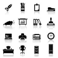 Icons set Office equipment and furniture N2