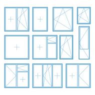 Set of plastic window frame symbol Vector