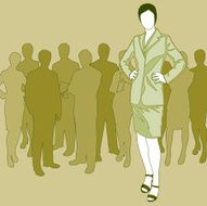 Woman Standing in Waiting Line
