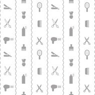 Barbershop (hair salon) vintage style vector seamless pattern
