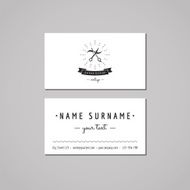Barbershop business card design concept with scissors
