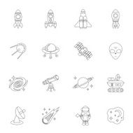 Space icons outline