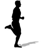 Athlete on running race silhouettes N19