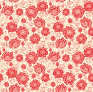 Poppies Silhouettes Seamless Pattern Background