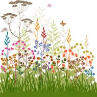 Colorful abstract plants and grasses background