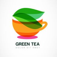 Abstract logo design template Green tea symbo Vector icon
