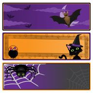 Cute Halloween banners with copy space