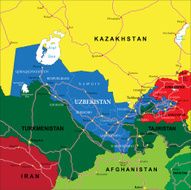 Uzbekistan map N3