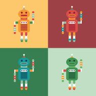 Set of colorful intelligent robots N2
