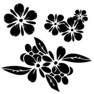 Set black silhouettes flowers N2
