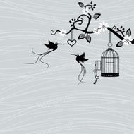Bird Birdcage and branch