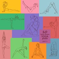 Set of isolated yoga poses N2