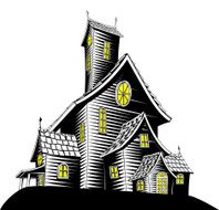 Scary haunted house illustration