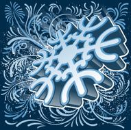 3D snowflake and winter ornament