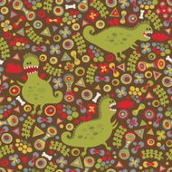 Cute dragons seamless background