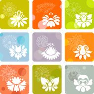 Bright floral icons