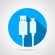 Flat vector icon for USB cable