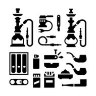 Set icons of smoking equipment and accessories N2