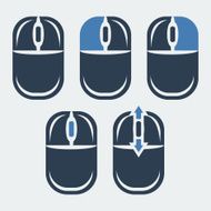 Vector computer mouse and it&#039;s buttons indication