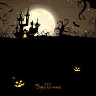 Vector Halloween Background with Castle N3