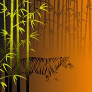 Abstract bamboo invisible tiger