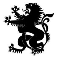 Silhouette of heraldic lion