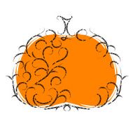 Halloween pumpkin floral ornament Vector illustration for your design