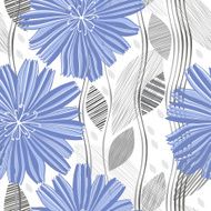 Seamless vector pattern with abstract flowers N2