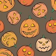 Vector Halloween Seamless Multicolor Background