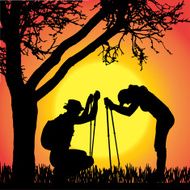 Vector Silhouette Of People N881