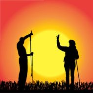 Vector Silhouette Of People N882