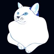 stylized white cat