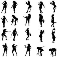 Vector silhouette of a people N355