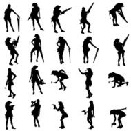 Vector silhouette of a people N356