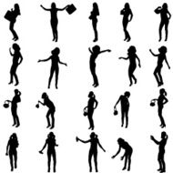 Vector silhouette of woman N527