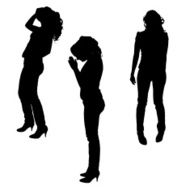 Vector silhouette of a woman N2093